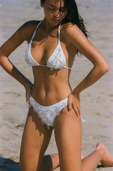 Calliope Luxury Crystal Bikini Top White
