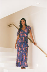 Florence Blue Maxi Party Dress
