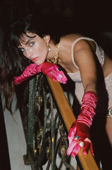 Melodie Co-Ord Hand Embroidered Crystal Top - Peach