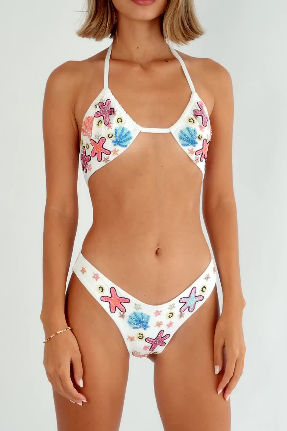 Marissa Hand Embroidered Luxe Bikini Top