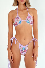 Fia Tropical Hand Embroidered Bikini Top Only
