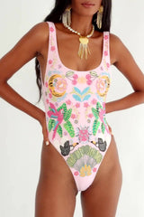 Rainforest Hand Beaded Swimsuit Pink