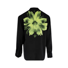 Silk Dreamscape Pyjama Shirt Black Flower