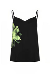 Silk Dreamscape Slip Dress Black Flower
