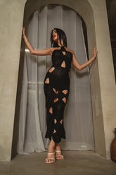 Isla Crochet Dress in Black