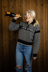 "Team Après" Merino Wool Quarter Zip Sweater