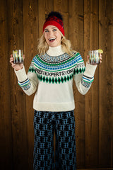 "APRÈS EXPERTS ONLY" Fair Isle Color: Snow/ Multi