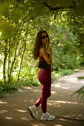 Sustainable Activewear Theo Leggings Burgundy
