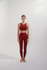 AirRise High Neck Longline Sports Bra - Wine Red