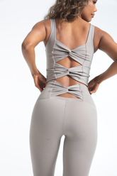 BOW LONG BRA - PEBBLE