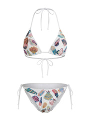 Oceanus X Zandra Rhodes Dreamshell Half Beaded White Bikini Bottom