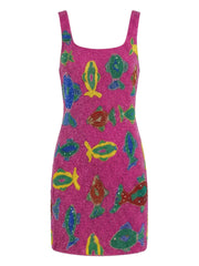 Tropical Fish Beaded Mini Dress