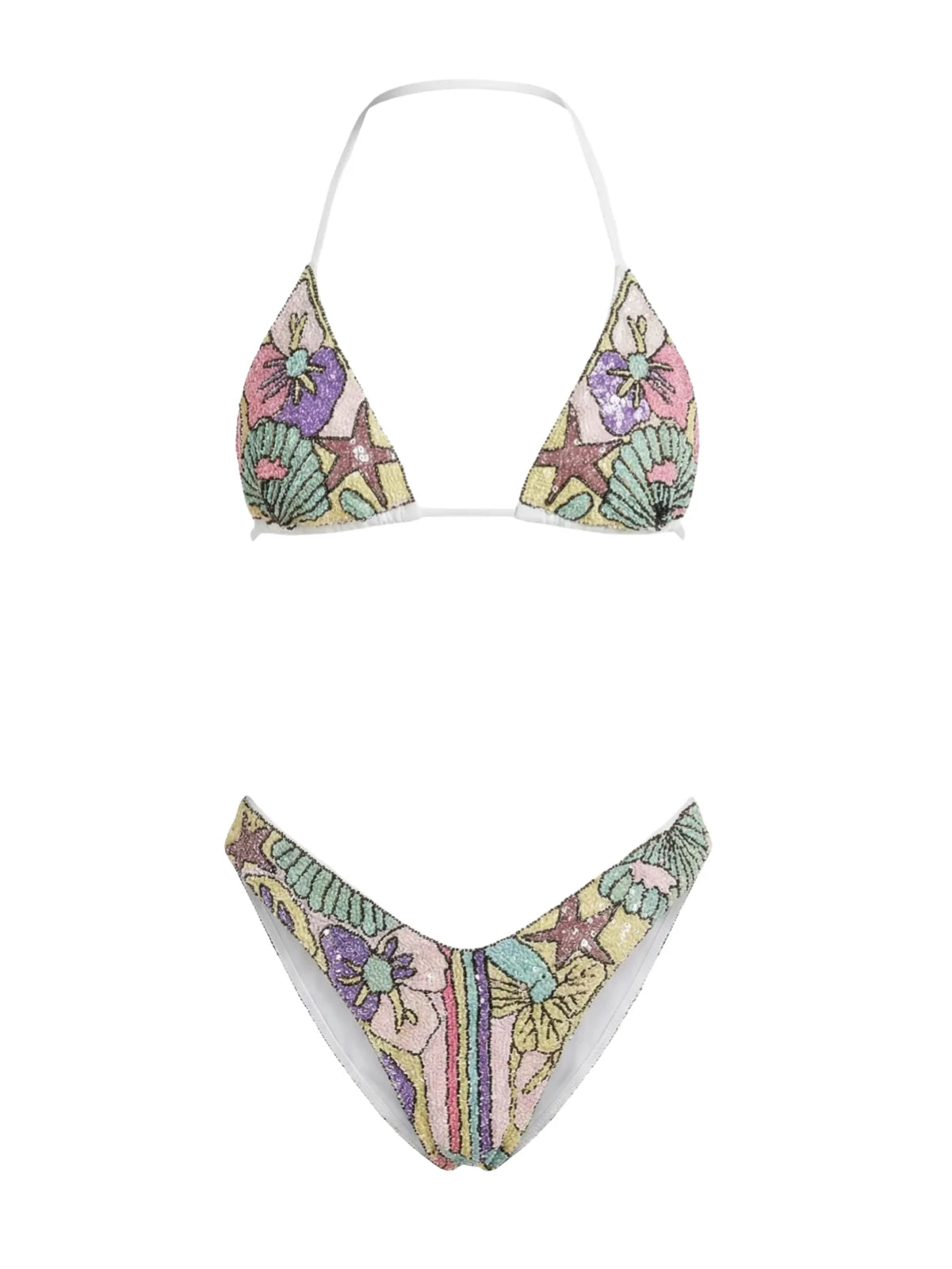 Talia Hand Embroidered Multi Colour Bikini Top