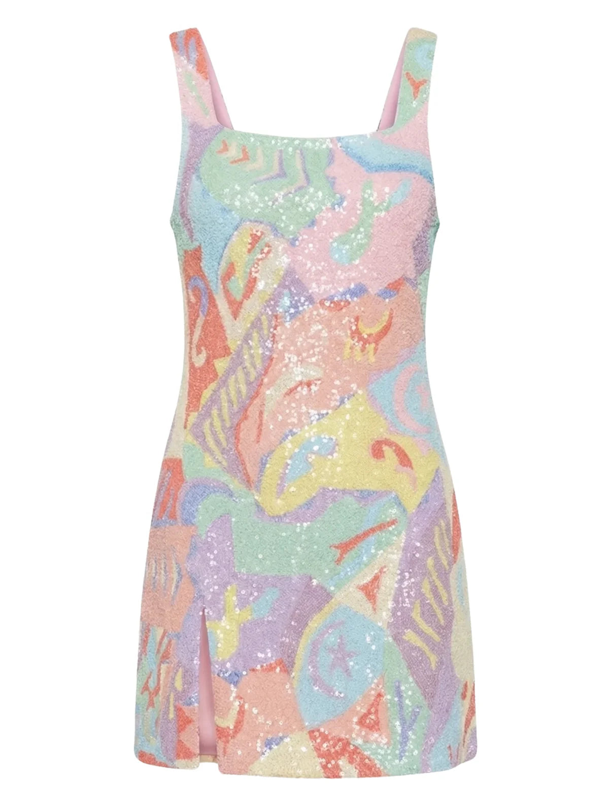 Boston Vibrant Hand-Beaded Dress in Pastel