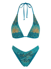 Sunshine Glow Beaded Bikini Bottom in Green