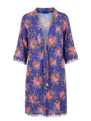 Kimono Blue Face Flower