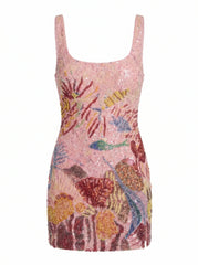 Oceanic Bloom Mini Dress