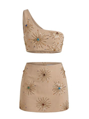 Callie Co-Ord Top Light Brown