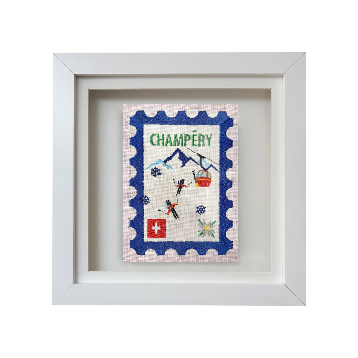 Champery Embroidered Stamp Artwork
