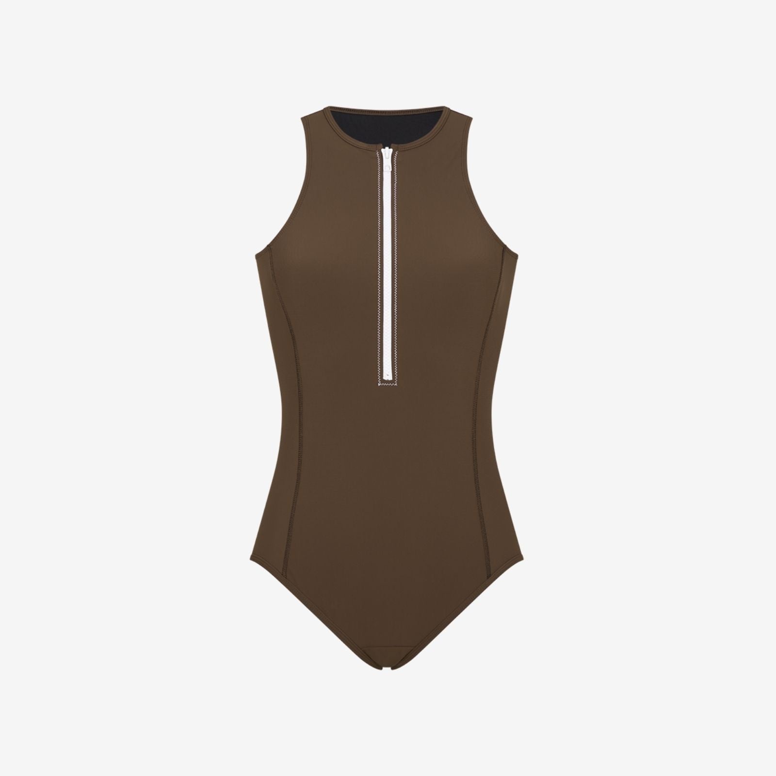 Yemaya One Piece Sleeveless Swimsuit ― Coffee