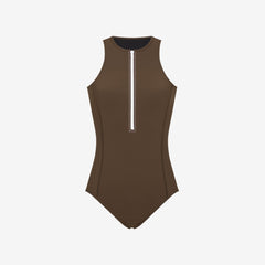 Yemaya One Piece Sleeveless Swimsuit ― Coffee