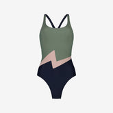 Elektra Racerback Swimsuit High Cut - Blue / Green / Pink