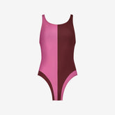Racerback Swimsuit High Cut ― Red / Pink