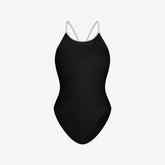 Racerback Swimsuit High Cut ― Black