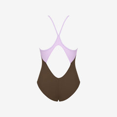 Liberty Racerback Swimsuit ― Coffee / Lilac
