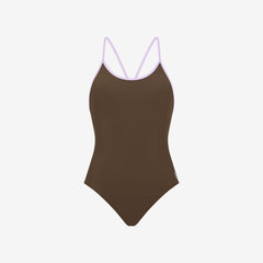 Liberty Racerback Swimsuit ― Coffee / Lilac