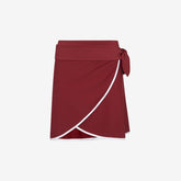 Wrap Skirt ― Deep Red / White