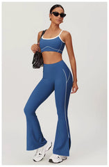 Flared Pilates Leggings and Sports Bra