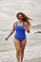 Nerida One Piece Swimsuit Scoop Neck ― Blue