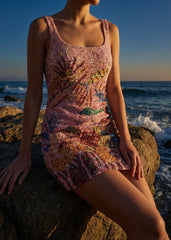 Oceanic Bloom Mini Dress