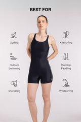 One Piece Swimsuit Boyleg Cut ― Black
