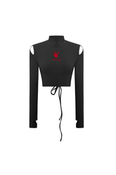 Long Sleeve Crop Top - Black