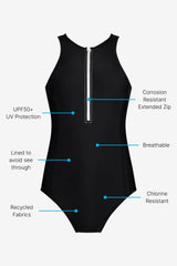 Yemaya One Piece Swimsuit Full Coverage ― Black