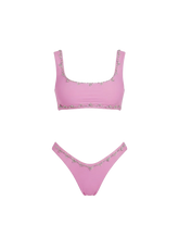 Aaliyah Hand Embroidered Crystals Bikini Bottom in Pink