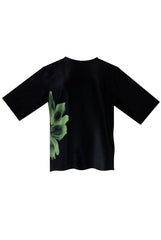 Silk Dreamscape T-Shirt Black Flowers