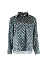 Black Crystal Neo Geo Silk Shirt