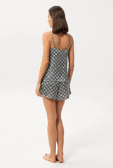 Black Crystal Neo Geo Silk Shorts