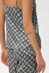 Black Crystal Neo Geo Silk Camisole