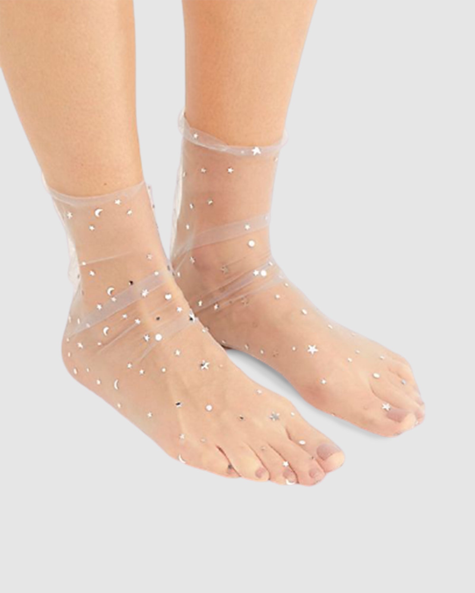 Starry Sky Tulle Sock - Silver