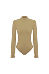 High Neck Bodysuit- Covert Green
