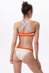 BAGUETTE BIKINI TOP - PEARLED WHITE