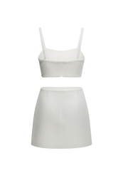 Mei Flattering Summer Luxe Co-Ord Skirt - White