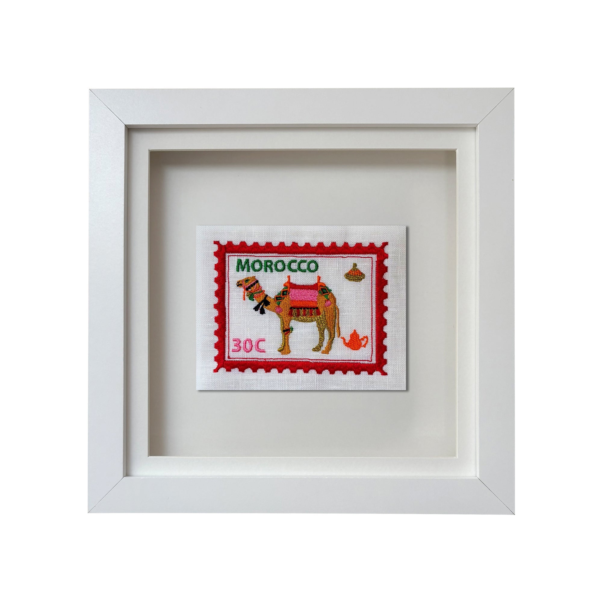 Morocco Inspired Postage Stamp Artwork
