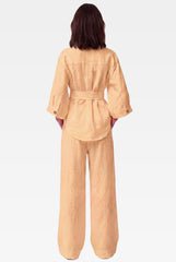 Peach Heavy Linen Wide-Leg Pants Perfect Days