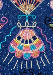 Dream Shell Hand Beaded Swimsuit Purple