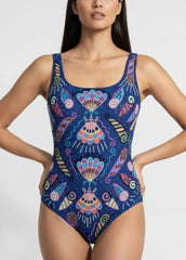 Dream Shell Hand Beaded Swimsuit Purple